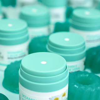 Multiple All day duo eye creams with green lids and visible labels.