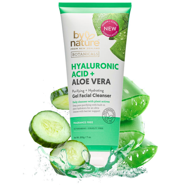 Hyaluronic Acid + Aloe Vera Purifying + Hydrating Gel Facial Cleanser – By  Nature Skincare New Zealand